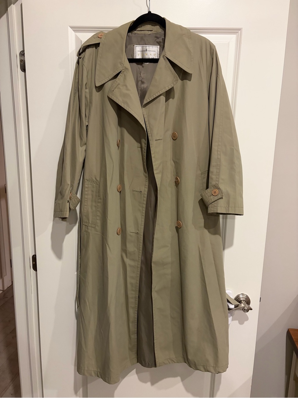 London Fog Khaki Double-Breasted Trench Coat